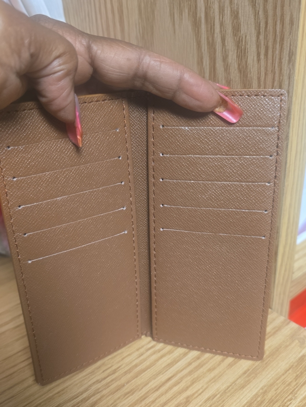 MCM Orange Printed Leather Card Holder - Picture 2 of 6